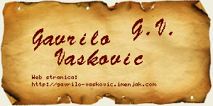 Gavrilo Vasković vizit kartica